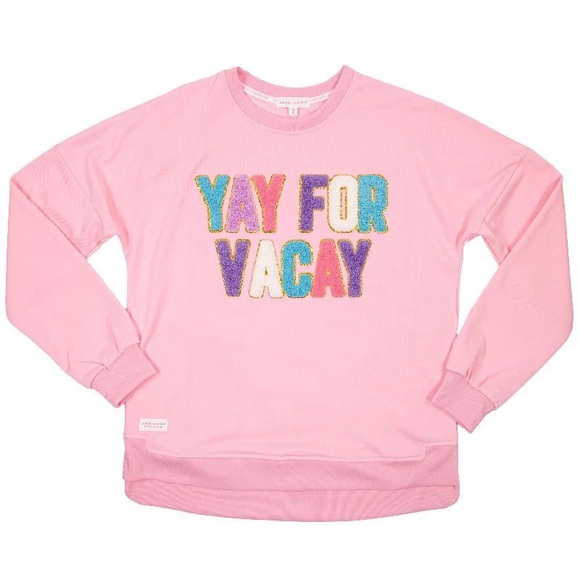 Simply Southern Pink 'YAY FOR VACAY' Women's Sweatshirt - Picture 2 of 5